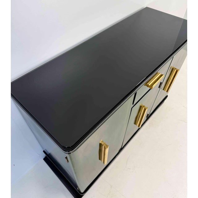 Aqua Italian Art Deco Sideboard by Valabrega, 1930s For Sale - Image 8 of 11