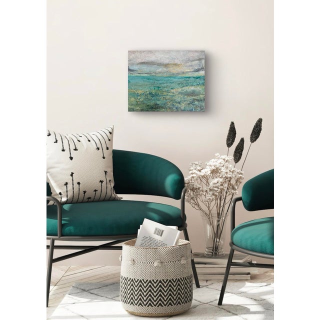 Small Abstract Seascape. Original Painting Acrylic on Board For Sale - Image 10 of 12