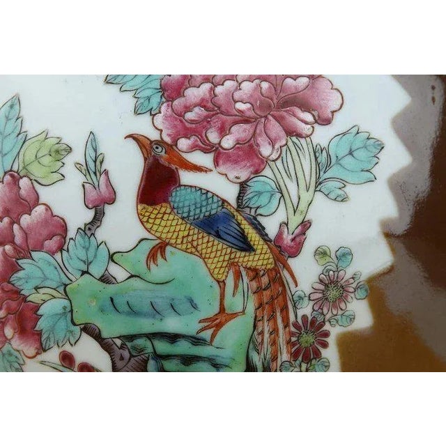 Mustard 19th Century Chinese Export Porcelain Famille Rose Batavian Glaze Vase For Sale - Image 8 of 11