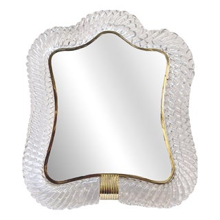 Table Mirror in Hand-Blown Murano Glass from Barovier & Toso, Italy, 1940s For Sale