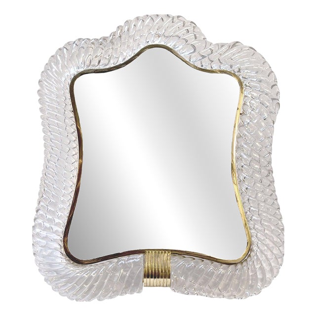 Table Mirror in Hand-Blown Murano Glass from Barovier & Toso, Italy, 1940s For Sale