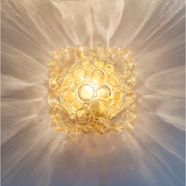 Mid-Century Amber Bubble Glass Wall Light by Helena Tynell for Limburg, Germany, 1970s For Sale - Image 9 of 10