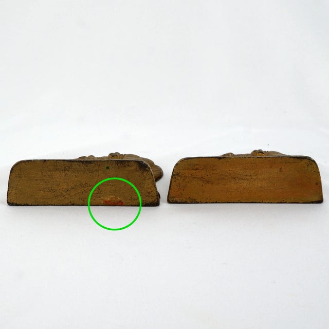 Metal Pair of Riderless Horse Bookends Cast Iron 1920's For Sale - Image 7 of 7