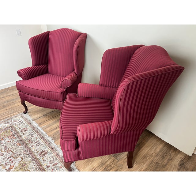This handsome pair of vintage wing back chairs by Hamilton House offers the perfect combination of traditional comfort and...