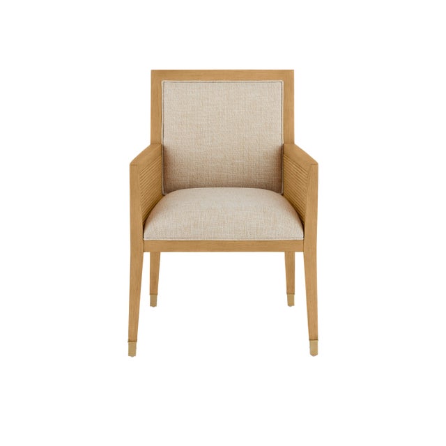 Wood Currey & Company Santos Sea Sand Armchair, Liller Malt For Sale - Image 7 of 10