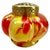 Pique Fleurs Vase in Red and Yellow Color Decor with Grille, 1930s For Sale - Image 14 of 14
