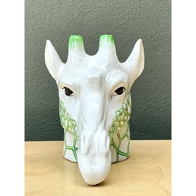 Vintage Italian Glazed Ceramic Giraffe Cache Pot For Sale - Image 12 of 12