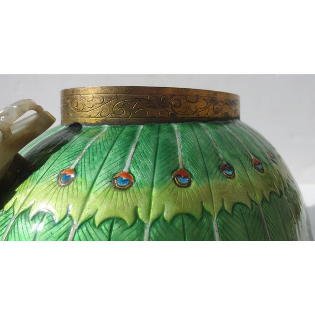 Metal A Large Chinese Enamel Peacock Bowl 19th Century For Sale - Image 7 of 10