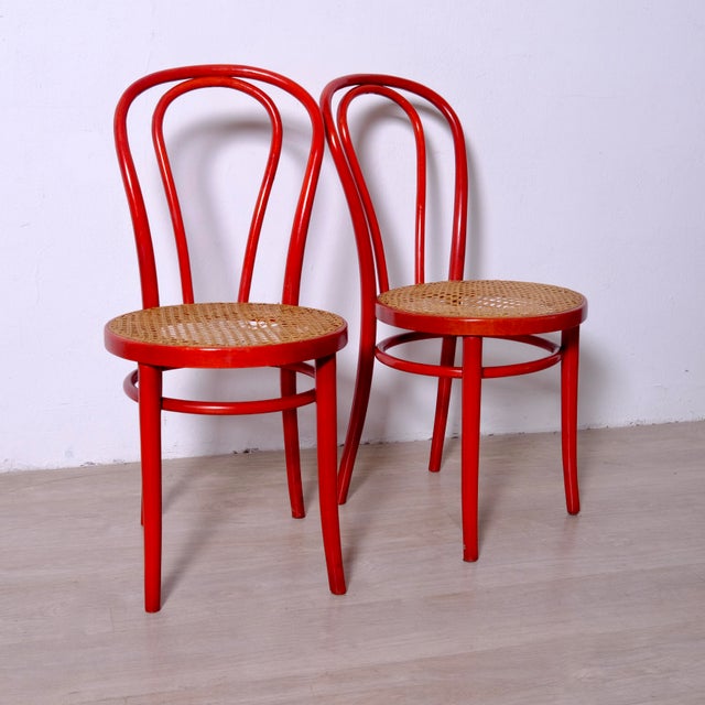 Vienna Straw Chairs in the style of Thonet, 1970s, Set of 2 For Sale - Image 3 of 13