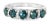 This stunning 14K white gold band ring features a classic five-stone design, showcasing vibrant natural sapphires...