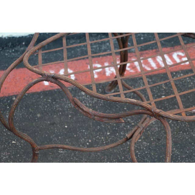 Late 20th Century Vintage Set of Eight Gregorius Pineo Faux Bois Twig Iron Outdoor Armchairs — Los Angeles, Ca For Sale - Image 16 of 18