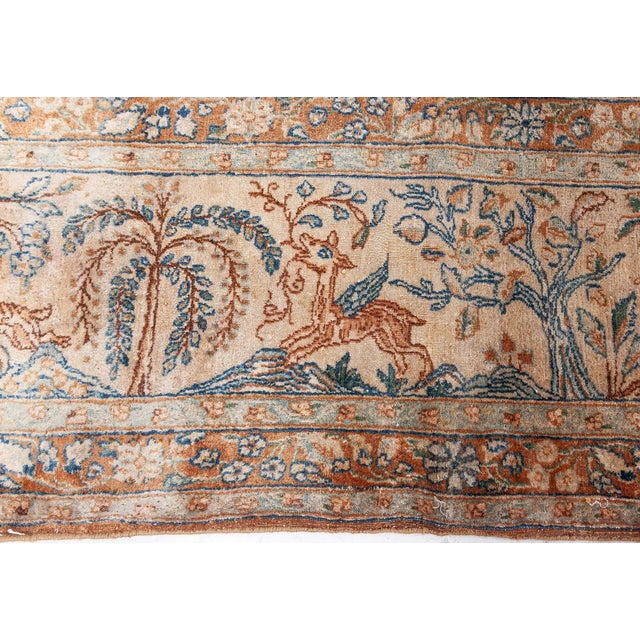 Textile Authentic Early 20th Century Persian Kirman Handmade Wool Carpet For Sale - Image 7 of 11