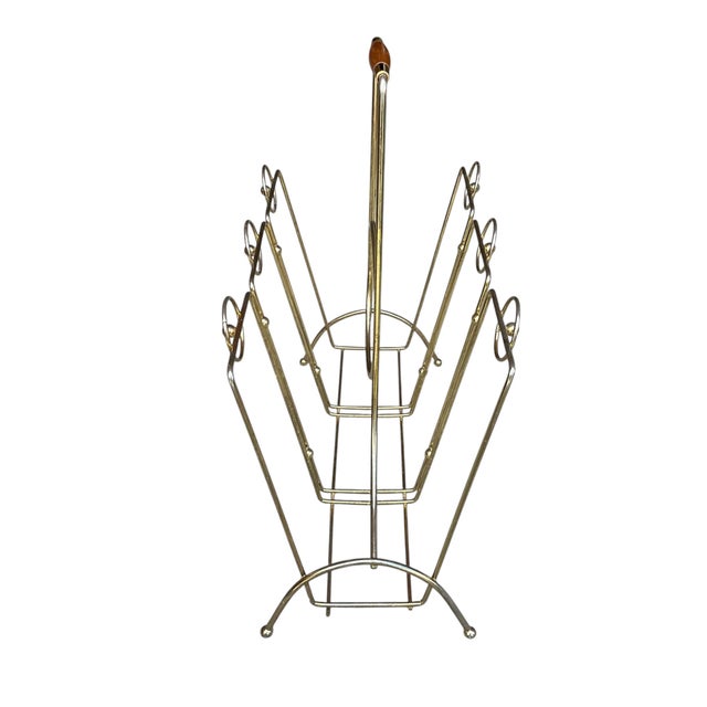 Vintage Metal Magazine Rack Mid-Century Modern For Sale - Image 10 of 16