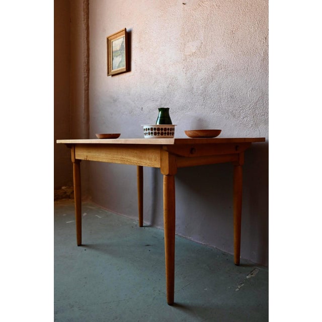 Wood Scandinavian Bistro Table in Light Wood, 1960s For Sale - Image 7 of 17