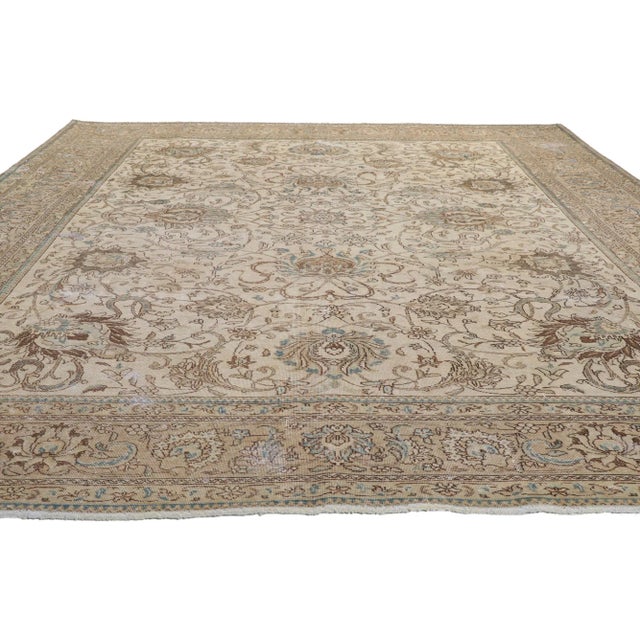 Farmhouse Vintage Persian Tabriz Rug - 09'11 X 12'09 For Sale - Image 3 of 9