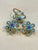4 Ct Natural Turquoise & Ruby 18 Kt Yellow Gold Flower Ring & Earring Set 20Gm For Sale - Image 4 of 18