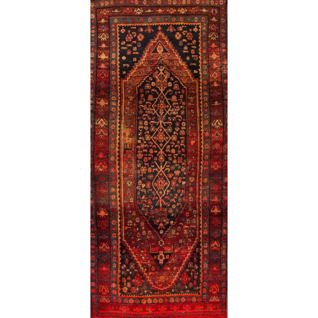 Mid 20th Century Red Vintage Malayer Persian Handmade Wool Rug For Sale - Image 5 of 5