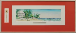 "Glitter Bay Beach House - Barbados" Watercolor Painting