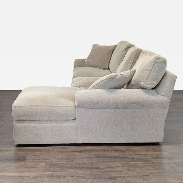 Modern Cascadia Beige Sectional Sofa With Chaise and Pillows For Sale - Image 3 of 8