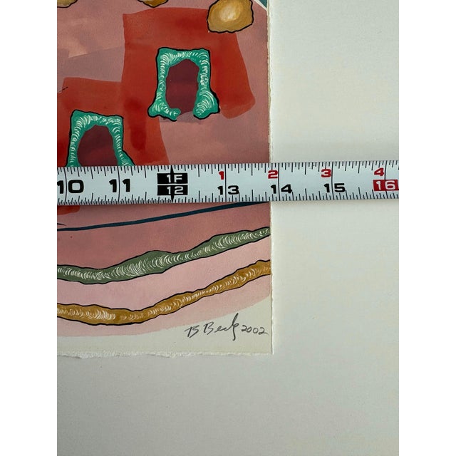 Paper Barbara Beck 2002 Abstract Painting on Paper - Signed/Dated/Unframed For Sale - Image 7 of 7