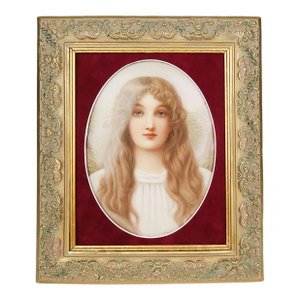 Berlin KPM Porcelain Plaque Depicting a Lady by Wagner. Germany, Circa 19th C.