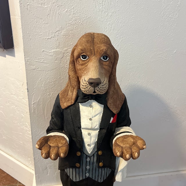 Iconic basset hound butler statue! You can always have a butler the kitchen with this guy! This whimsical statue is sure...