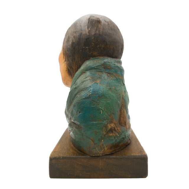 Bust of a Native American Woman With Shawl - Robert Lohman, C. 1995 For Sale - Image 4 of 12