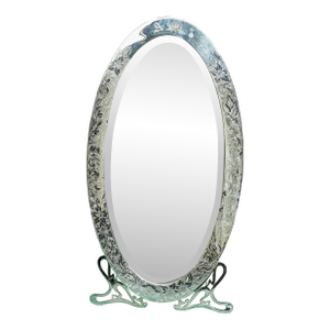 Opulent Large Art Nouveau Style Antique Sterling Silver Vanity Dress Table Top Mirror Home Decor