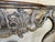 Brown Late 19th Century French Louis XIV Style Carved Painted Wall Mounted Console Table with wood top For Sale - Image 8 of 18