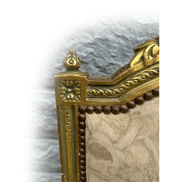 1950s Pair of Louis XVI–Style Giltwood Armchairs With 22k Gold Leaf For Sale - Image 10 of 14