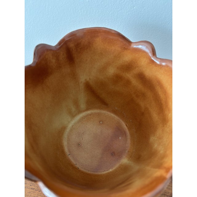 Vintage Handmade Ceramic Flower and Leaf-Shaped Planter, France, 1970s For Sale - Image 4 of 8