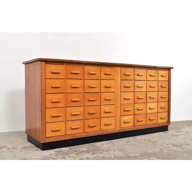 Vintage School Chest of Drawers in Beech and Walnut, 1950s For Sale - Image 12 of 12