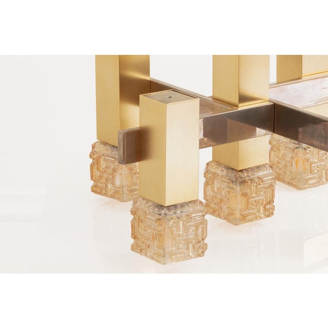 Five Lights Chandelier in Glass and Gilded Metal by Gaetano Sciolari, 1970s For Sale - Image 4 of 6