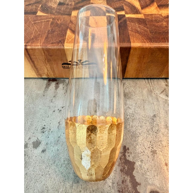 Late 20th Century Gilded Gold Leaf Drinking Glasses/Bud Vases - Set of 8 For Sale - Image 4 of 9