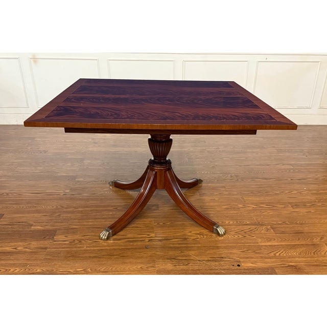 Traditional Square Mahogany Dining/Breakfast/Game Table by Leighton Hall - Showroom Sample For Sale - Image 3 of 11