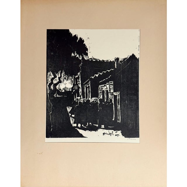 Early 20th Century Jacob Pins, German Expressionist Woodcut Print Pencil Signed israeli Jerusalem Jacob Pins For Sale - Image 5 of 7