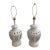 Hollywood Regency Large Scale Glazed White Ceramic Table Lamps - A Pair For Sale