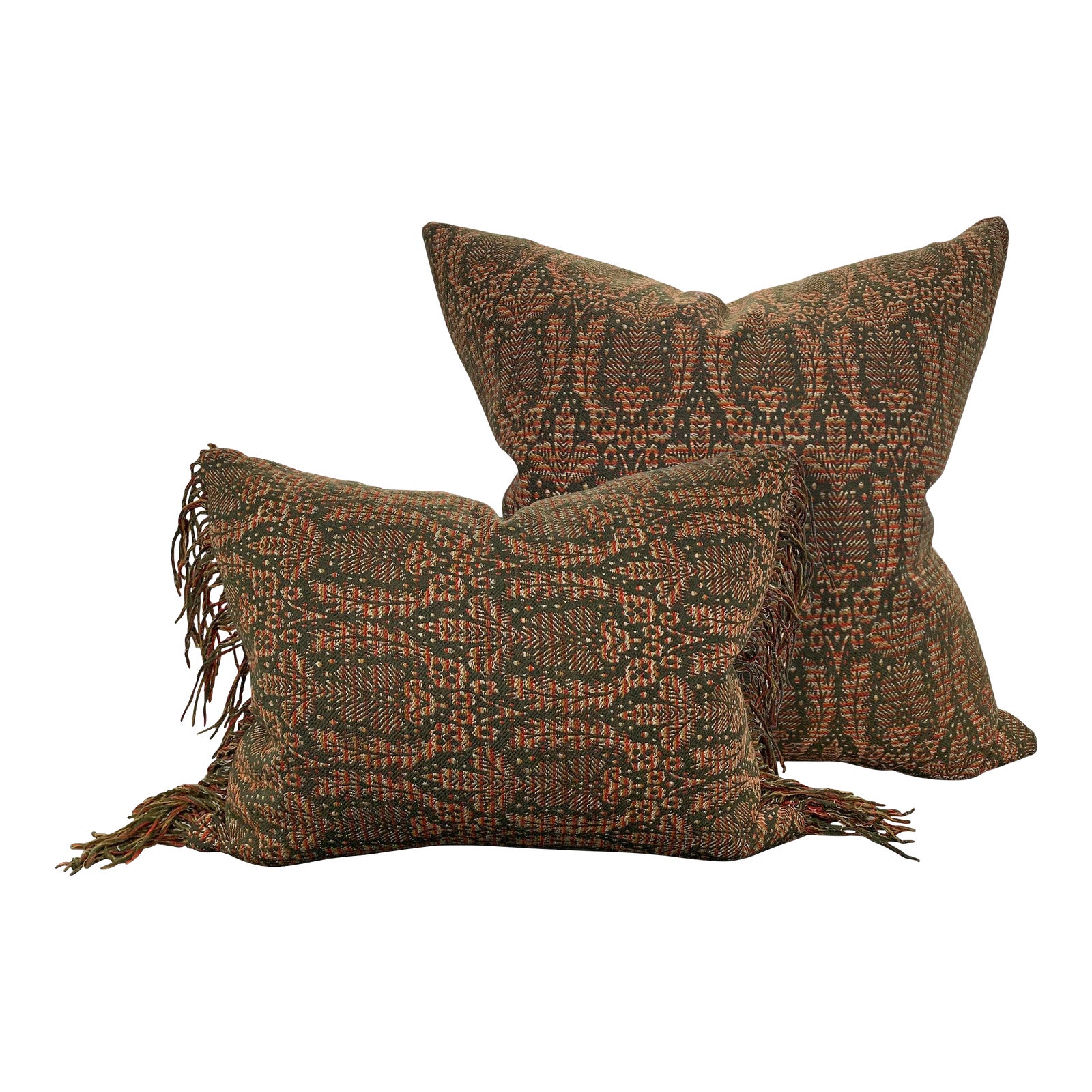 Set of Two 20th Century Kashmir Wool Pillows a Pair Chairish