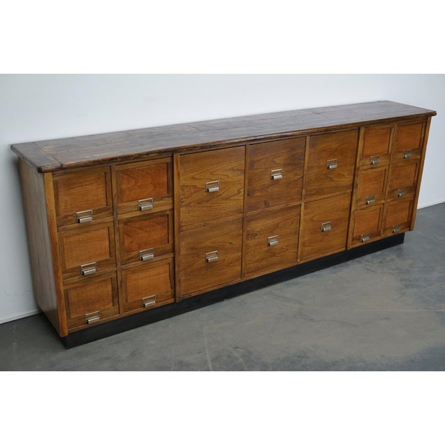 Large Mid-Century French Pine and Oak Apothecary Cabinet, 1950s For Sale - Image 3 of 18