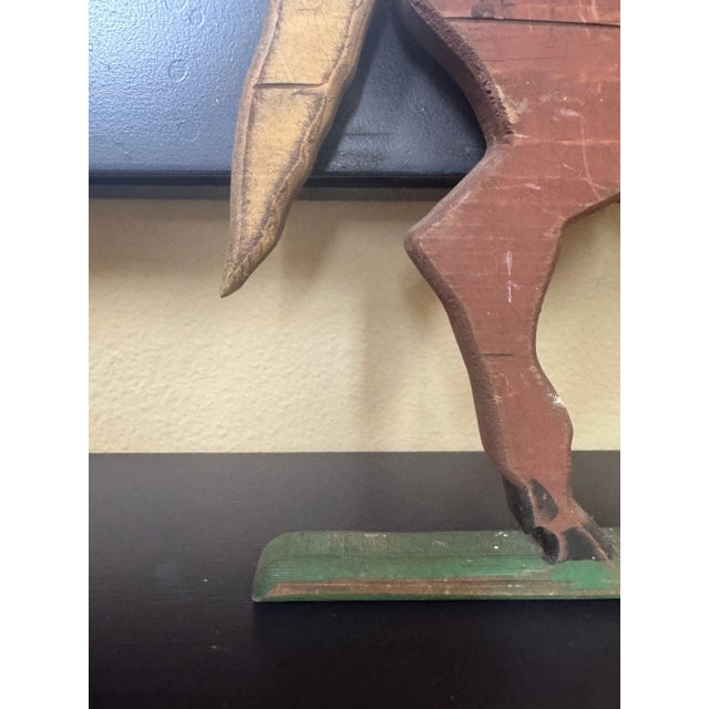Folk Art Americana Painted Horse Solid Wood Figurine For Sale - Image 9 of 11
