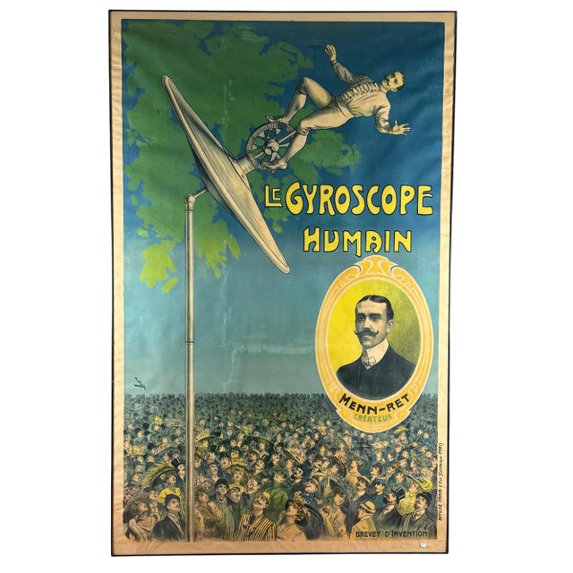 Candido aragonez de faria (1849-1911), le gyroscope humain, original affiche, c. 1910 affiche faria, france c. 1910...