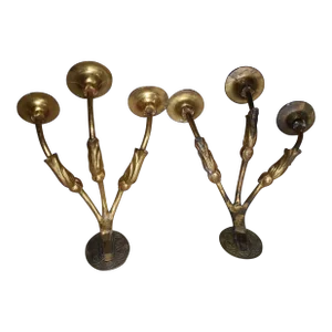 Antique Three Arm Italian Sconces - a Pair