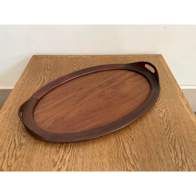 Vintage Modern Long Mahagony Hostess Tray For Sale - Image 12 of 16