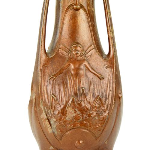 Late 19th Century French Art Nouveau Vases by Jean Garnier, Set of 2 For Sale - Image 4 of 9
