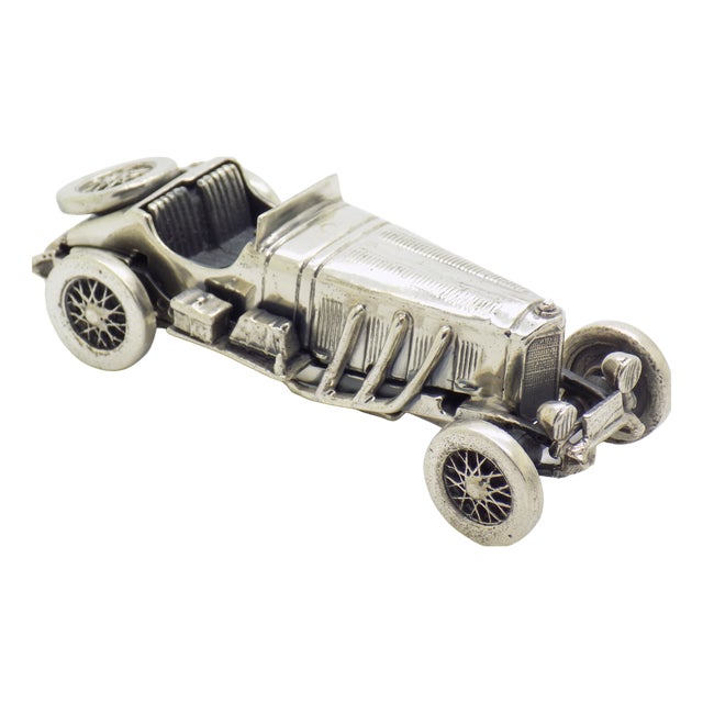 Vintage Italian Handmade Genuine Sterling Silver 925 Mercedes SSKL Classic Car Figurine, 1980s For Sale