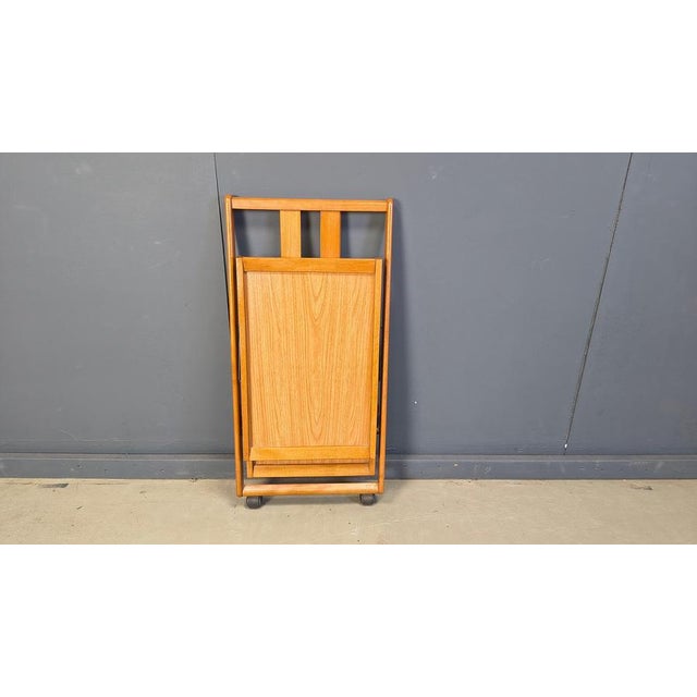 Vintage Italian Foldable Wooden Serving Cart, 1980s For Sale - Image 3 of 18