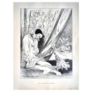 Ferdinand Bac, Le Rideau de Theatre/Praise of Folly, Lithograph, 1919 For Sale