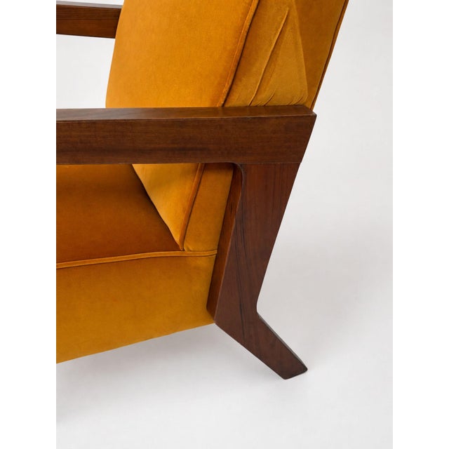 Vintage Italian Armchairs in Orange Velvet, 1960s, Set of 2 For Sale - Image 12 of 13