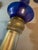 Italian Vintage Murano Art Glass Large Blue and Gold Candlesticks Signed For Sale - Image 3 of 7