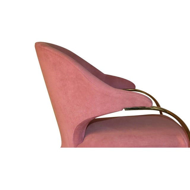 Vintage Carson’s Art Deco Hollywood Regency Brass Arm Cantilever Chair For Sale - Image 9 of 12